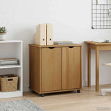 vidaXL Rollende kast Honing bruin 100 x 39 x 65,5 cm Massief vurenhout