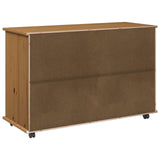 vidaXL Rollende kast Honing bruin 100 x 39 x 65,5 cm Massief vurenhout