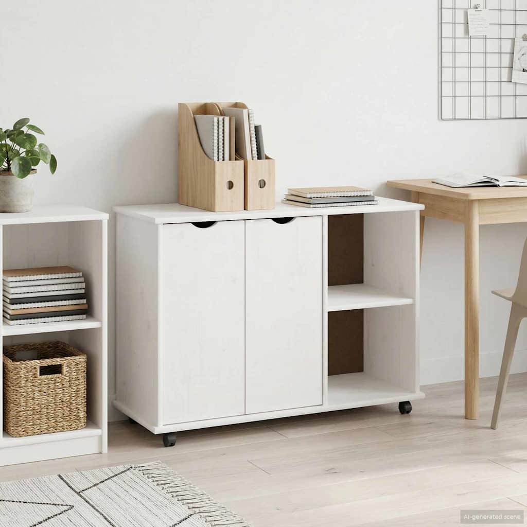 vidaXL Rollende kast Honing bruin 100 x 39 x 65,5 cm Massief vurenhout