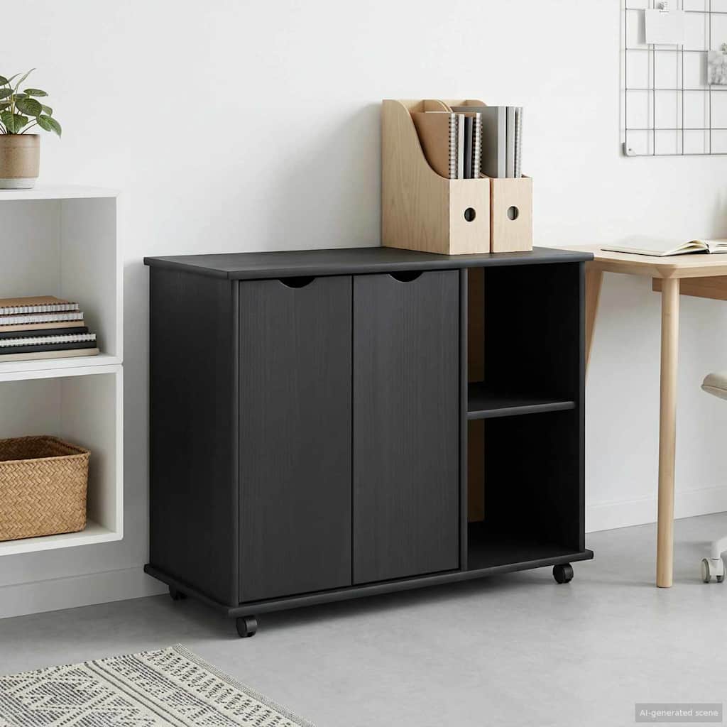 vidaXL Rollende kast Honing bruin 100 x 39 x 65,5 cm Massief vurenhout