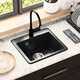 vidaXL Wasbak Zwart 470 x 440 mm Graniet