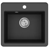 vidaXL Wasbak Zwart 470 x 440 mm Graniet