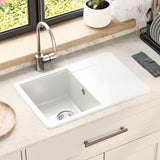 vidaXL Wasbak Zwart 470 x 440 mm Graniet