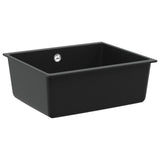 vidaXL Wasbak Zwart 370 x 460 mm 80% Kwarts en 20% Hars