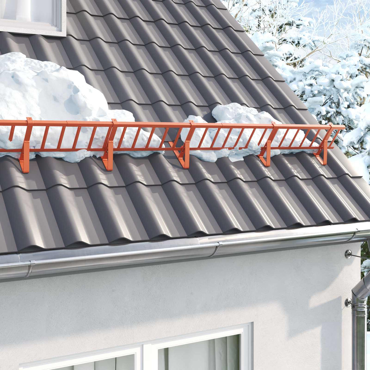 vidaXL Sneeuwbeschermingssteun Antraciet 29,5 x 3 x 34,5 cm Staal