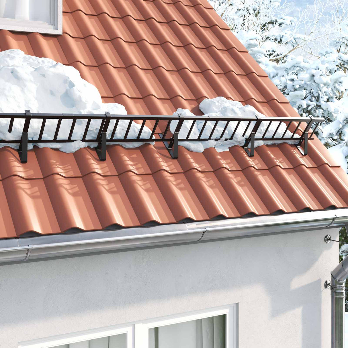 vidaXL Sneeuwbeschermingssteun Antraciet 29,5 x 3 x 34,5 cm Staal
