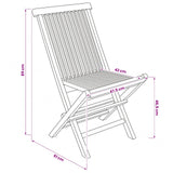 vidaXL Opvouwbare Tuinstoel 2 st Naturel Massief Teakhout