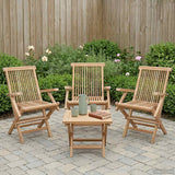vidaXL Opvouwbare Tuinstoel 2 st Naturel Massief Teakhout