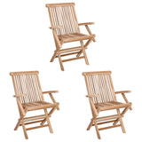 vidaXL Opvouwbare Tuinstoel 2 st Naturel Massief Teakhout