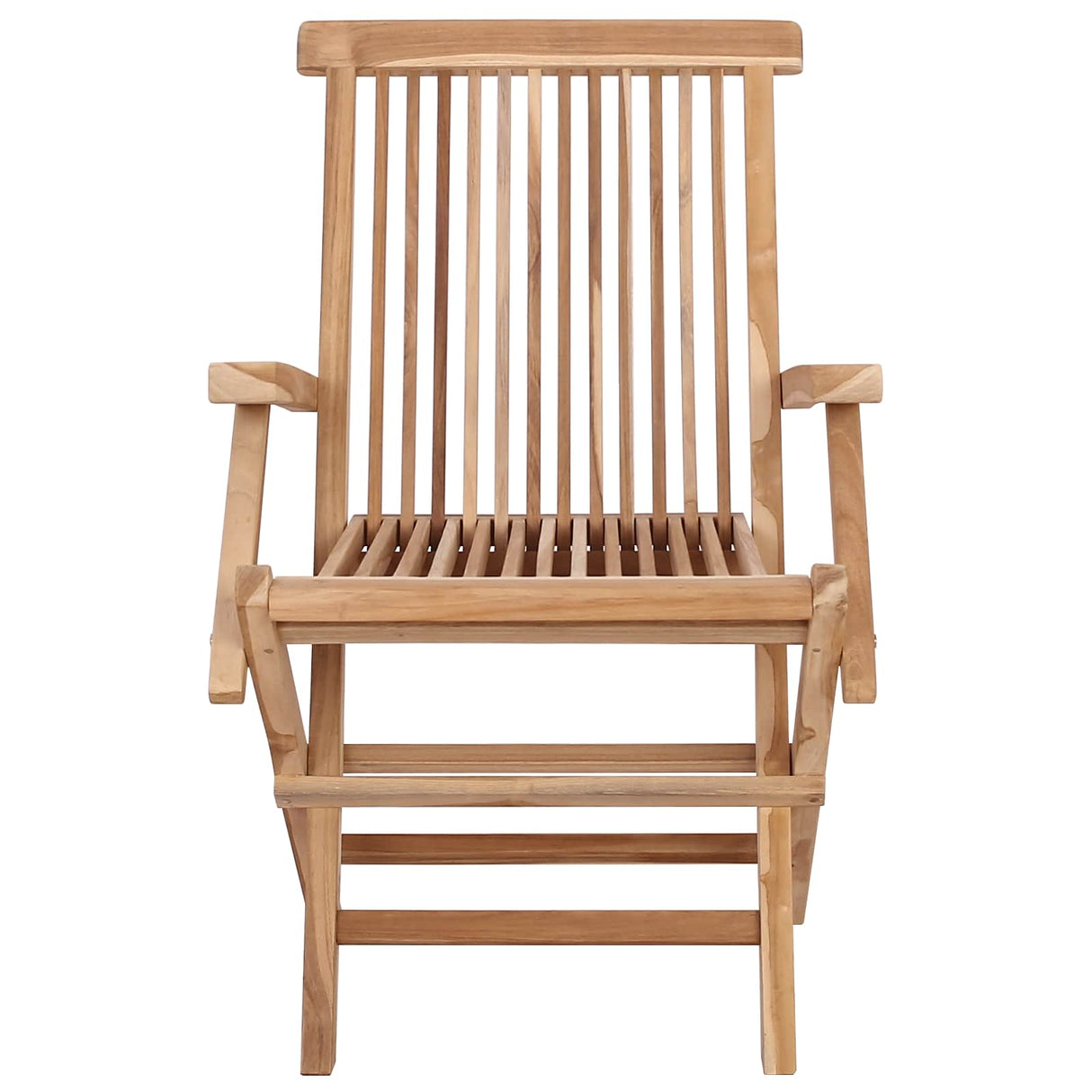 vidaXL Opvouwbare Tuinstoel 2 st Naturel Massief Teakhout
