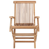 vidaXL Opvouwbare Tuinstoel 2 st Naturel Massief Teakhout