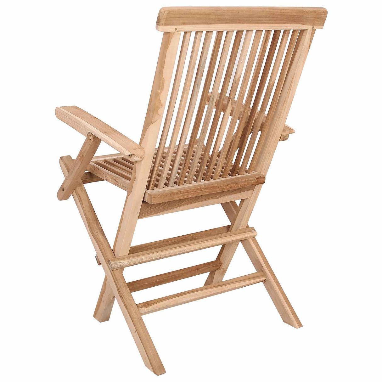 vidaXL Opvouwbare Tuinstoel 2 st Naturel Massief Teakhout