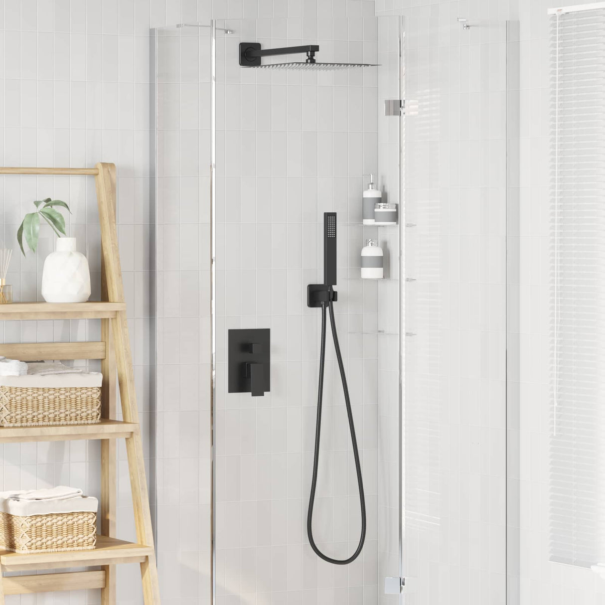vidaXL Concealed Shower System (Square) silver Stainless steel 201