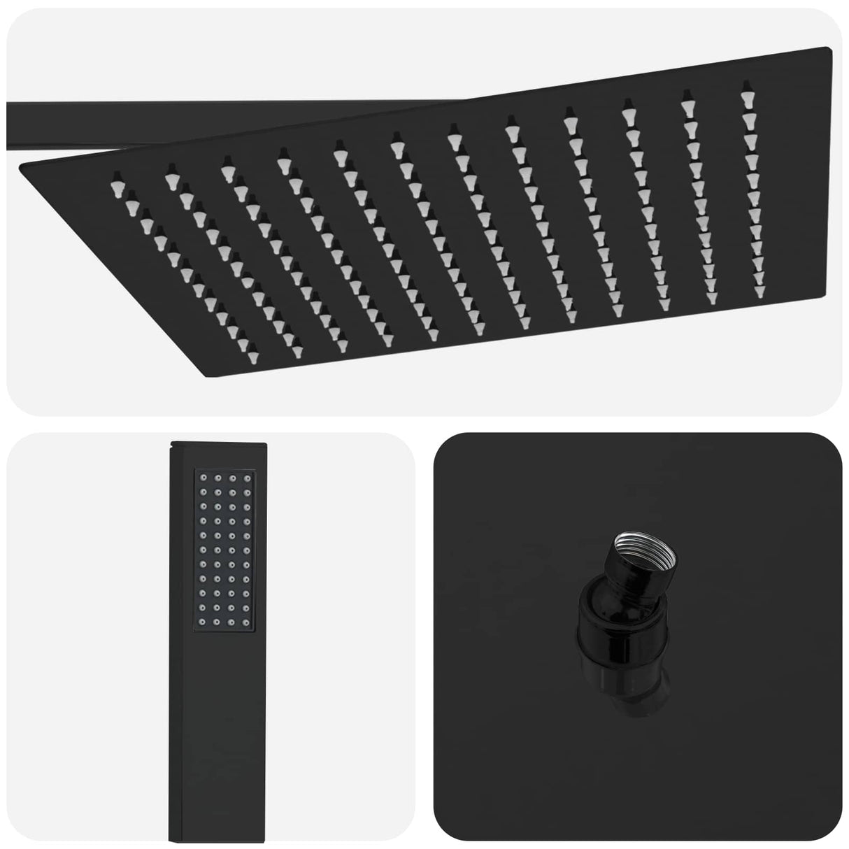 vidaXL Concealed Shower System (Square) silver Stainless steel 201