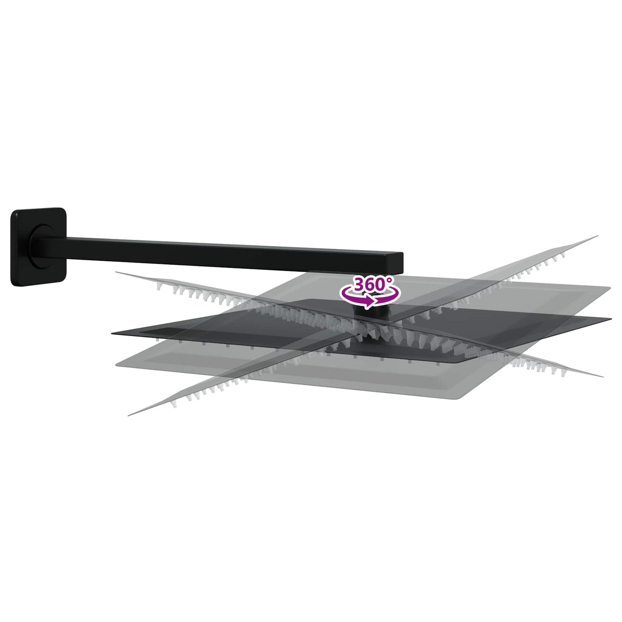 vidaXL Concealed Shower System (Square) silver Stainless steel 201
