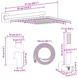 vidaXL Concealed Shower System (Square) silver Stainless steel 201