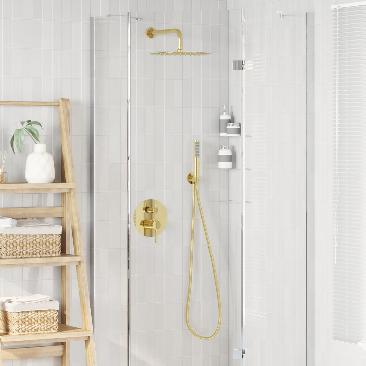 vidaXL Concealed Shower System (Square) silver Stainless steel 201