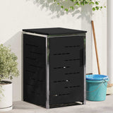 vidaXL Afvalbak Opslag Zwart 138 x 77,5 x 112,5 cm Roestvrij staal