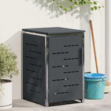 vidaXL Afvalbak Opslag Zwart 138 x 77,5 x 112,5 cm Roestvrij staal