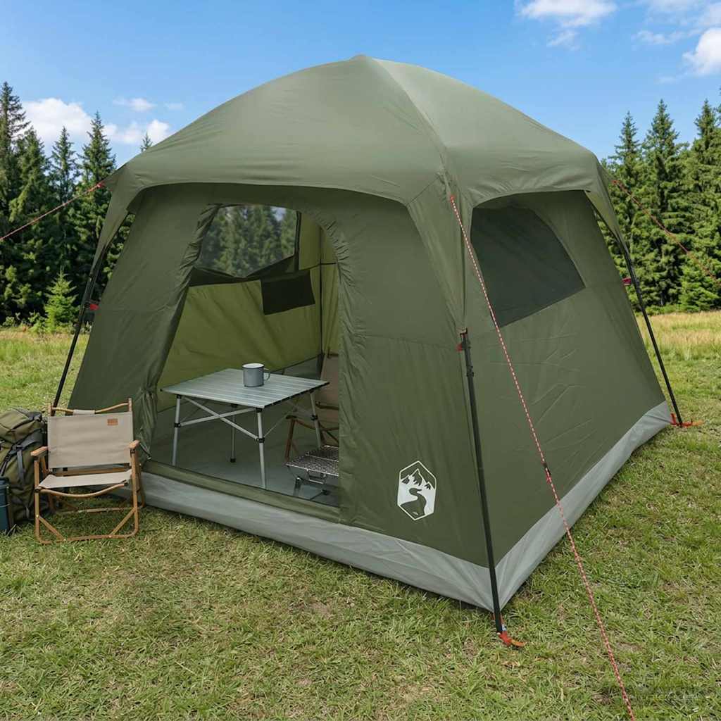 vidaXL Huisje Tent Olijfgroen 244 x 213 x 183 cm Polyester en Staal