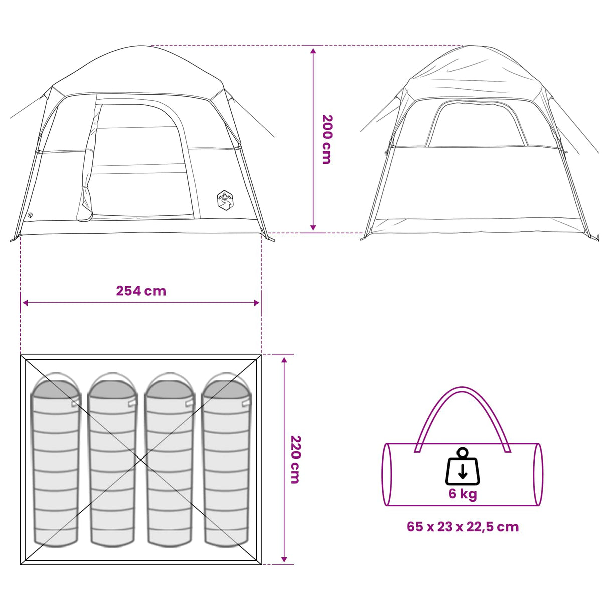 vidaXL Huisje Tent Olijfgroen 244 x 213 x 183 cm Polyester en Staal