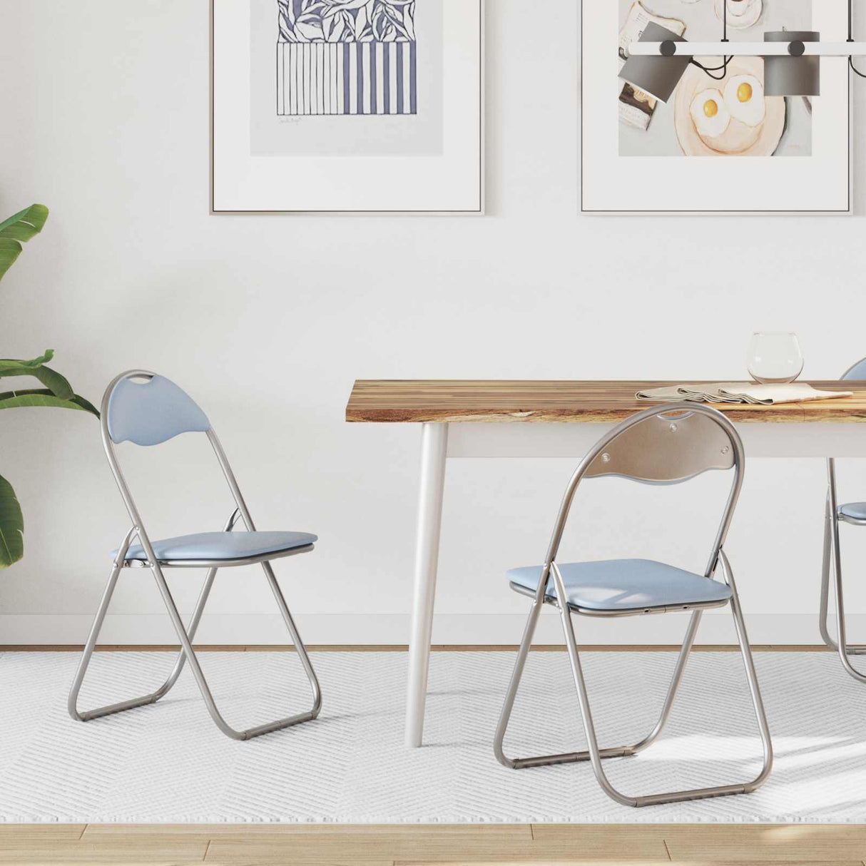 vidaXL Folding chair 2 pcs Black and Grey 48 x 43.5 x 81 cm