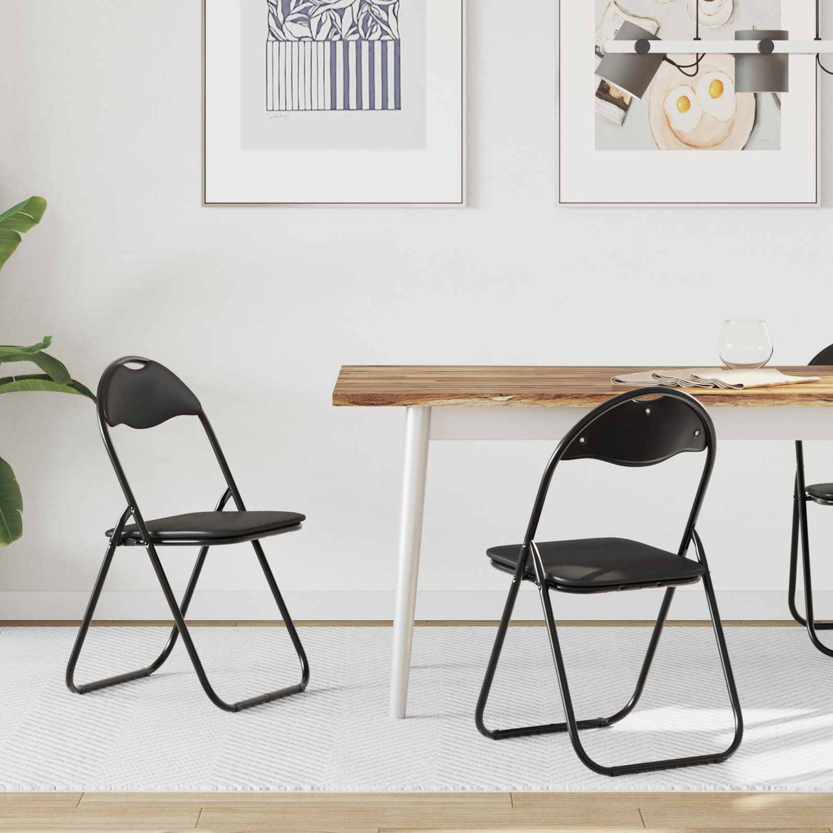 vidaXL Folding chair 2 pcs Black and Grey 48 x 43.5 x 81 cm