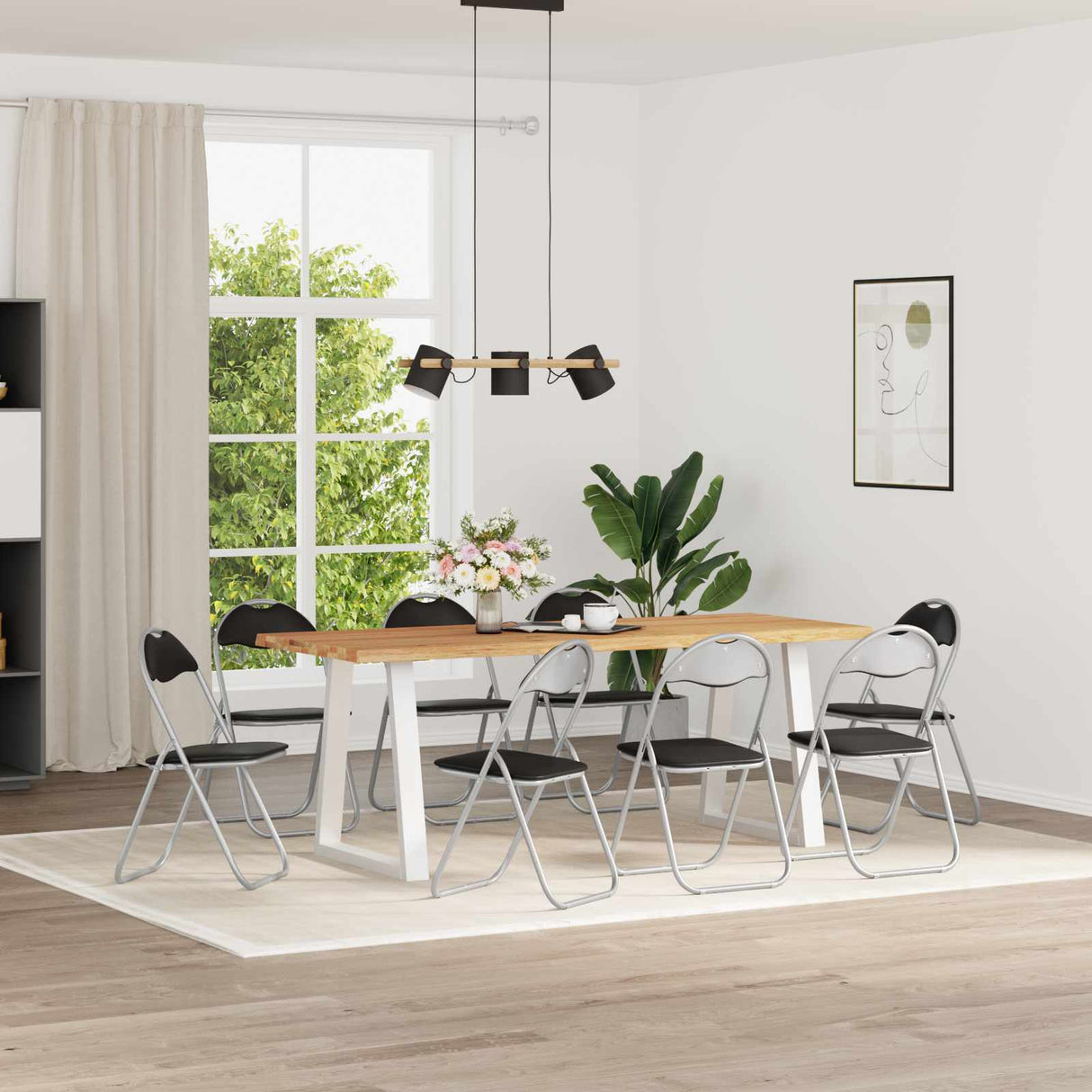 vidaXL Folding chair 2 pcs Black and Grey 48 x 43.5 x 81 cm