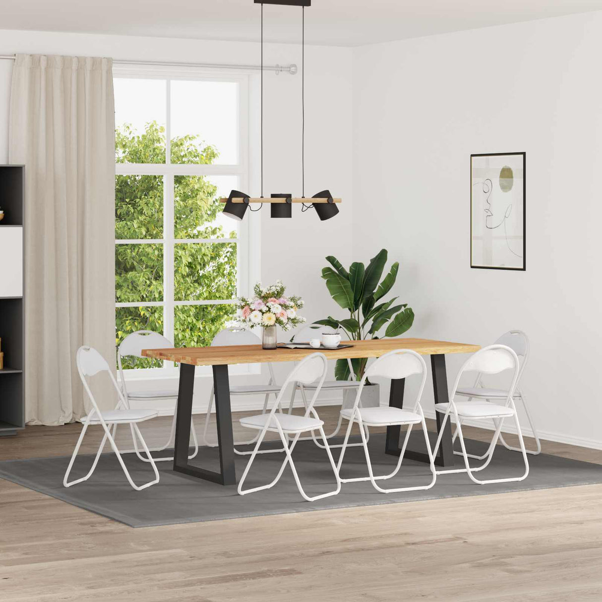 vidaXL Folding chair 2 pcs Black and Grey 48 x 43.5 x 81 cm