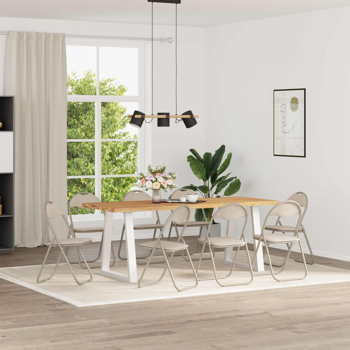vidaXL Folding chair 2 pcs Black and Grey 48 x 43.5 x 81 cm