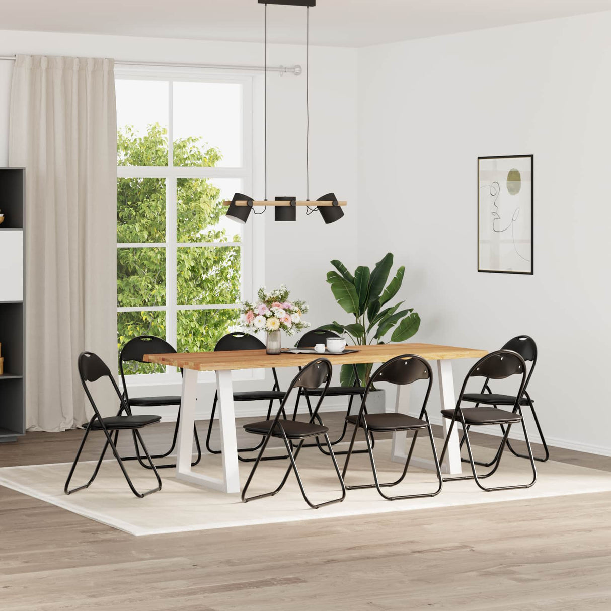 vidaXL Folding chair 2 pcs Black and Grey 48 x 43.5 x 81 cm
