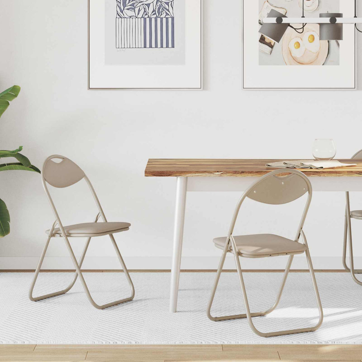 vidaXL Eetkamerstoelen inklapbaar 4 st kunstleer zwart