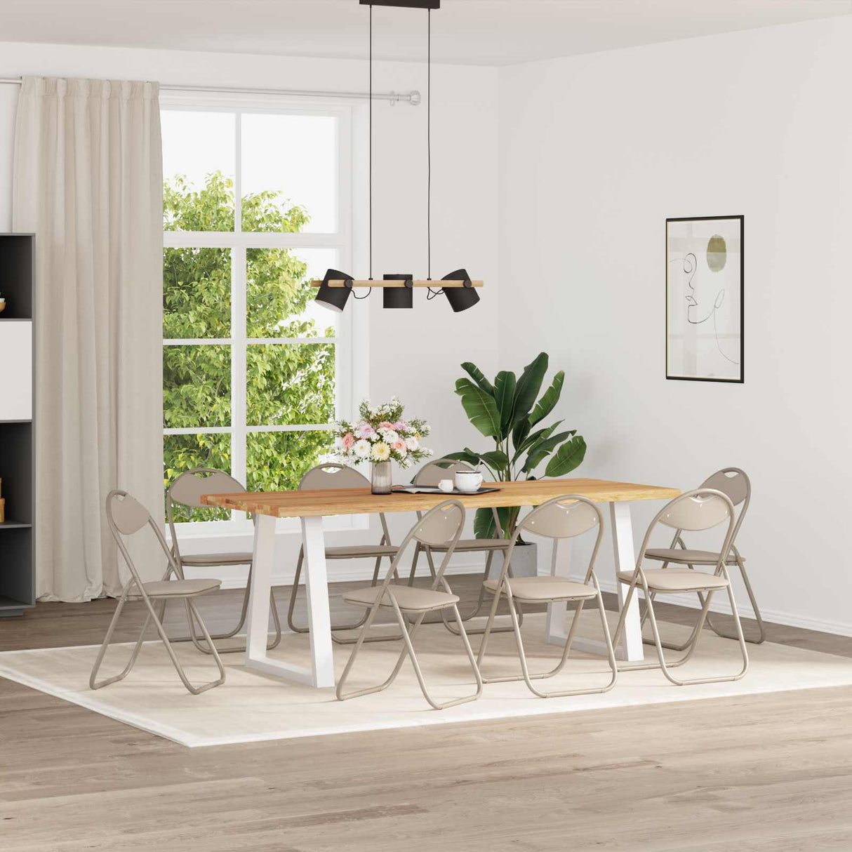 vidaXL Eetkamerstoelen inklapbaar 4 st kunstleer zwart