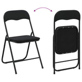 vidaXL Inklapbare stoel 2 pcs Zwart 48 x 44 x 78 cm Fluweel