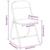 vidaXL Inklapbare stoel 2 pcs Zwart 48 x 44 x 78 cm Fluweel