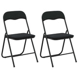 vidaXL Inklapbare stoel 2 pcs Zwart 48 x 44 x 78 cm Fluweel