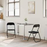 vidaXL Inklapbare stoel 2 pcs Zwart 48 x 44 x 78 cm Fluweel