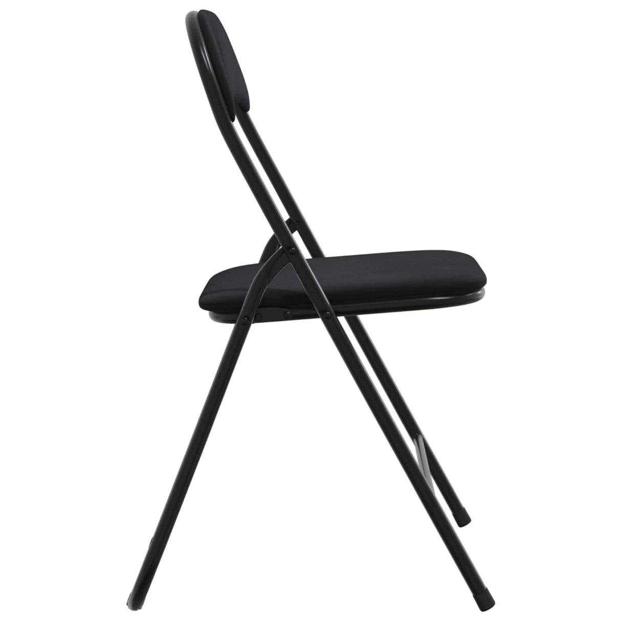 vidaXL Inklapbare stoel 2 pcs Zwart 48 x 44 x 78 cm Fluweel