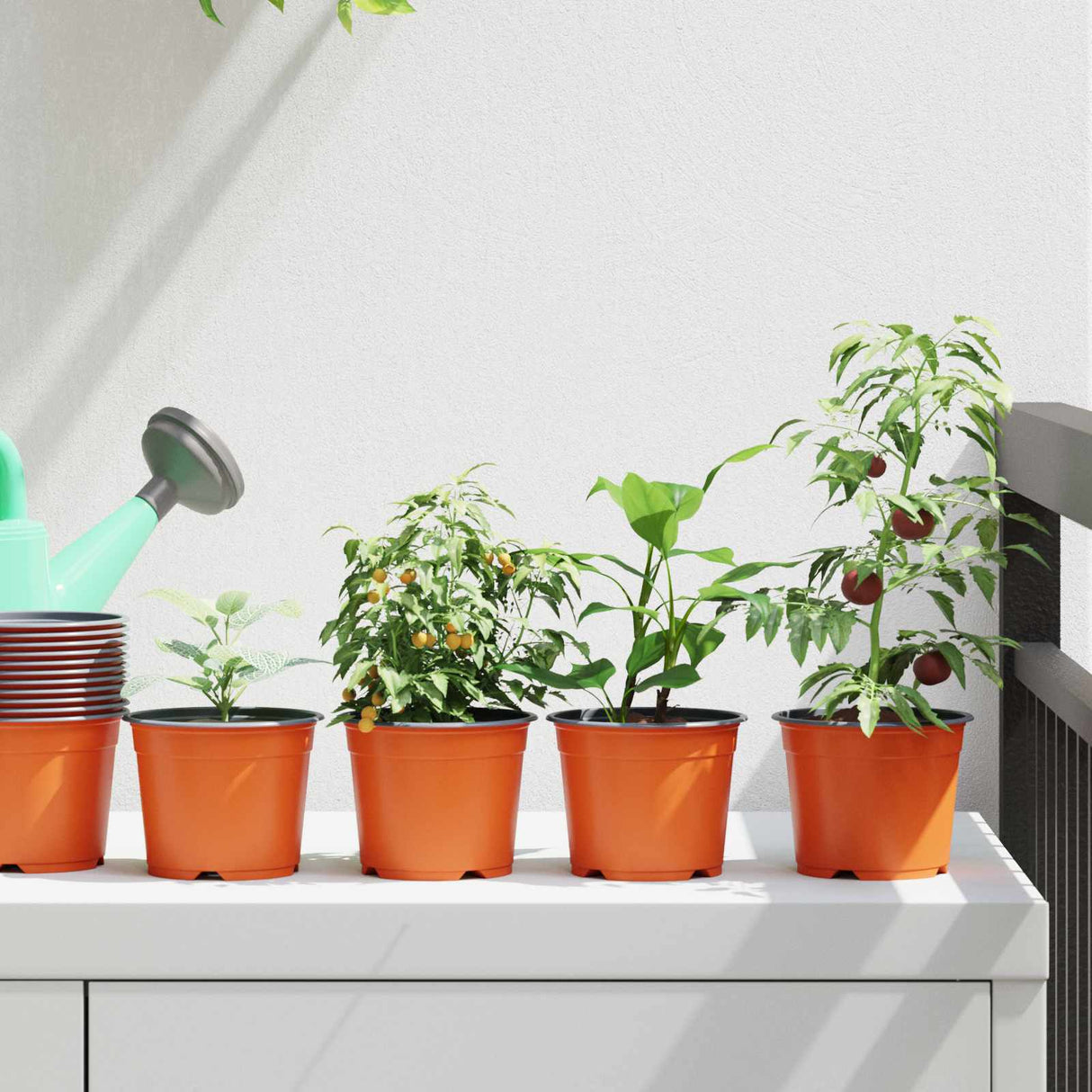 vidaXL Bloempot 50 pcs Terracotta Ø 15 x 12,5 cm Kunststof