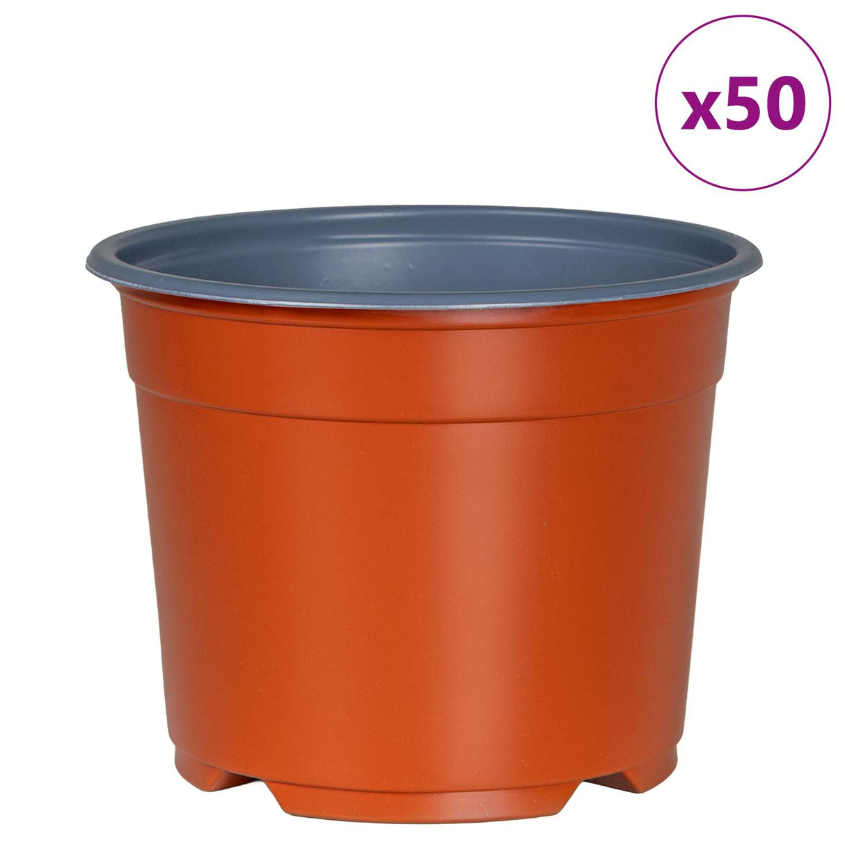 vidaXL Bloempot 50 pcs Terracotta Ø 15 x 12,5 cm Kunststof