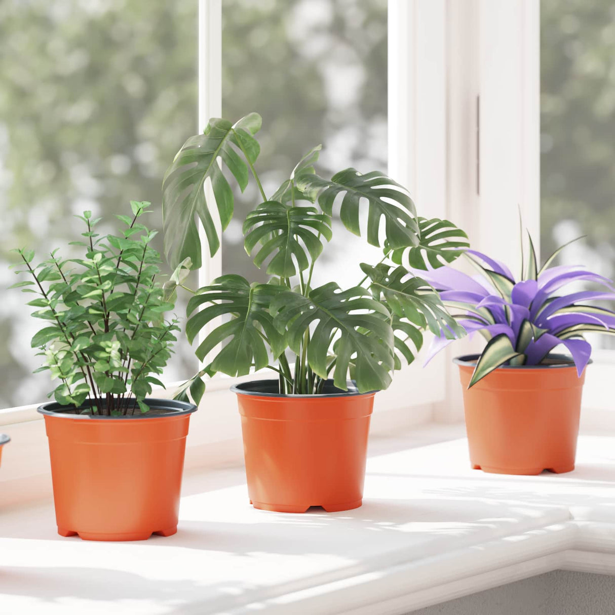 vidaXL Bloempot 50 pcs Terracotta Ø 15 x 12,5 cm Kunststof