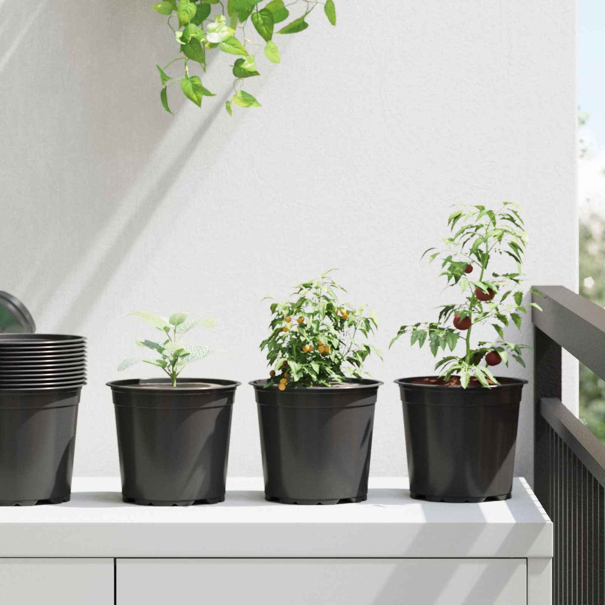 vidaXL Bloempot 50 pcs Terracotta Ø 15 x 12,5 cm Kunststof
