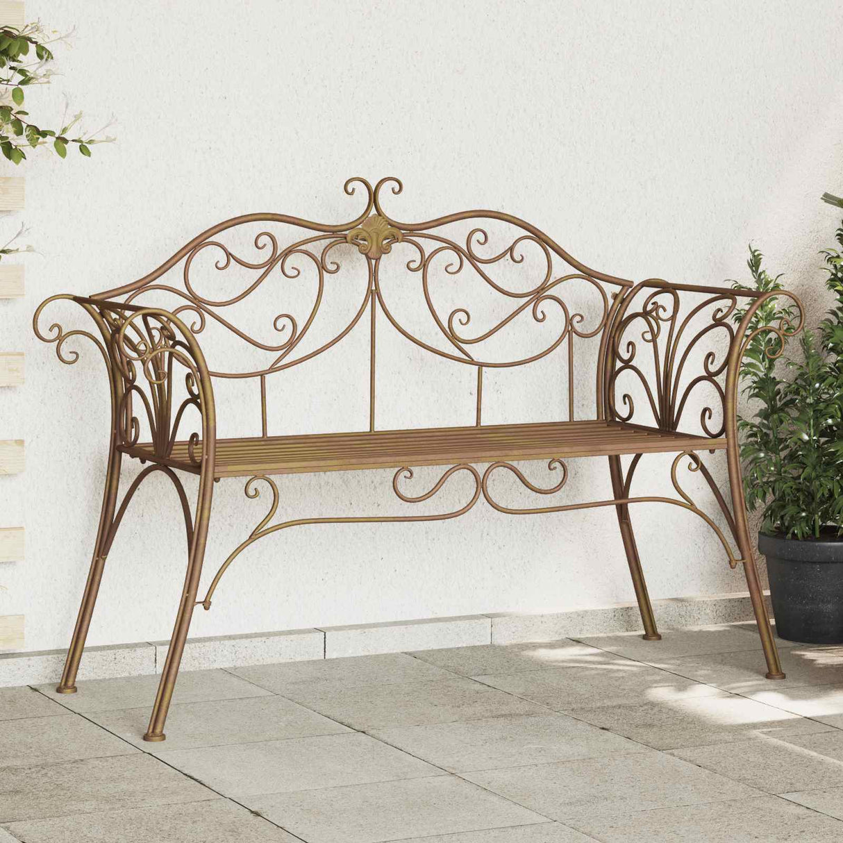vidaXL Tuinbank 2-Aantal zitplaatsen 114 x 56,5 x 90 cm Staal