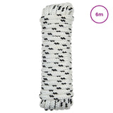 vidaXL Boottouw 6 m 1 Wit en zwart Polyester