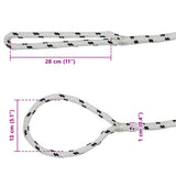 vidaXL Boottouw 6 m 1 Wit en zwart Polyester