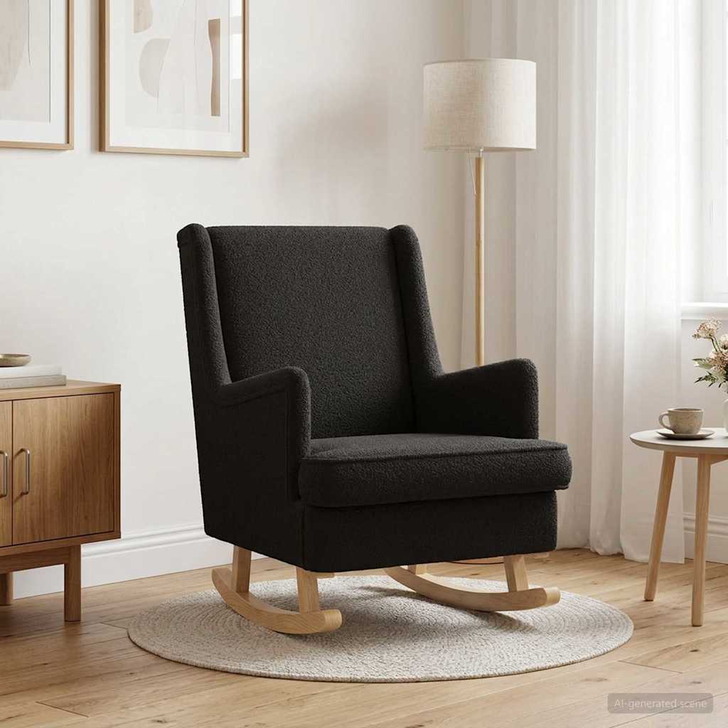 vidaXL Schommelstoel Lichtgrijs 62 x 80 x 85 cm Bouclé
