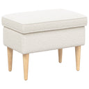 vidaXL Voetenbank Crèmekleurig 55 x 35 x 41 cm Bouclé