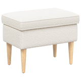 vidaXL Voetenbank Crèmekleurig 55 x 35 x 41 cm Bouclé