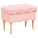 vidaXL Voetenbank Crèmekleurig 55 x 35 x 41 cm Bouclé
