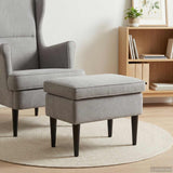 vidaXL Footstool Light Grey 55 x 35 x 41 cm Velvet